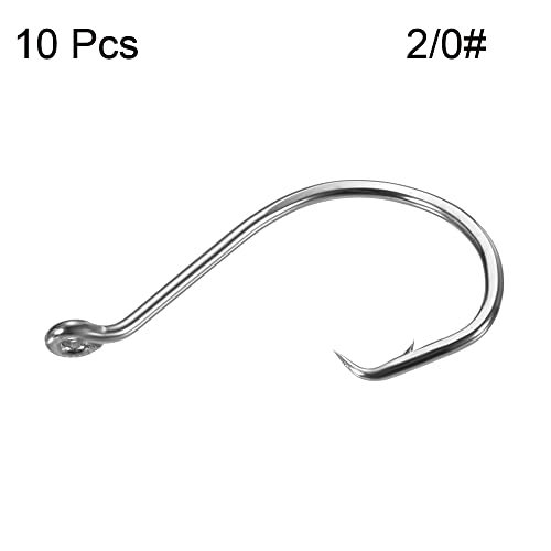 PATIKIL Fishing Circle Hooks, Carbon Steel Offset Hook with Barbs for Freshwater Saltwater - size: 31mm/1.22"