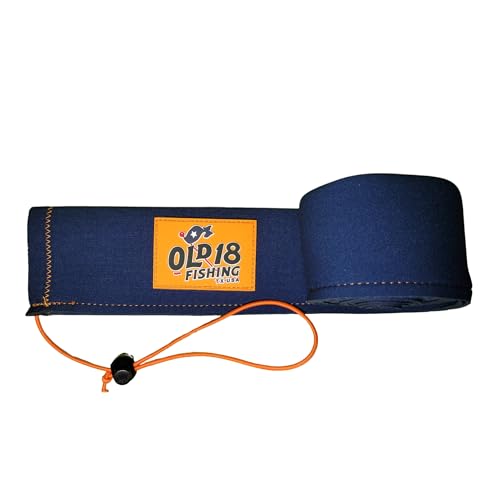 OLD18 Neoprene Fishing Rod Sleeve - Protective Rod Sock for Fishing Poles 6'-8' - Hook-Resistant Fishing Rod Case for Storage & Transport - Helps Keep Rods Afloat - color: Bue And Orange, size: 57"