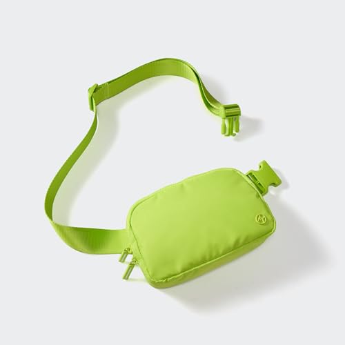 Pander Two Way Zipper Fanny Pack Nylon Everywhere Belt Bag for Women, Water Repellent Waist Packs, Crossbody Bags with Adjustable Strap(Grape Green). - color: Grape Green