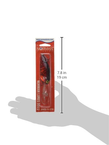 Norman Lures DD22 Deep-Diving Crankbait Bass Fishing Lure - color: Chili Bowl