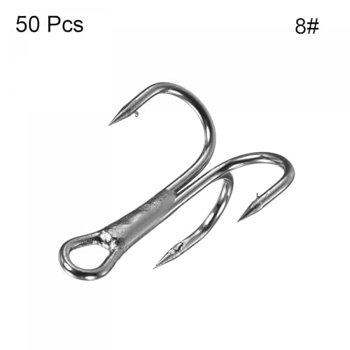 PATIKIL Treble Fish Hooks, Carbon Steel Sharp Round Bend Hook Triple Barbed Hook for Freshwater Saltwater - color: Black, size: 17mm/0.67"
