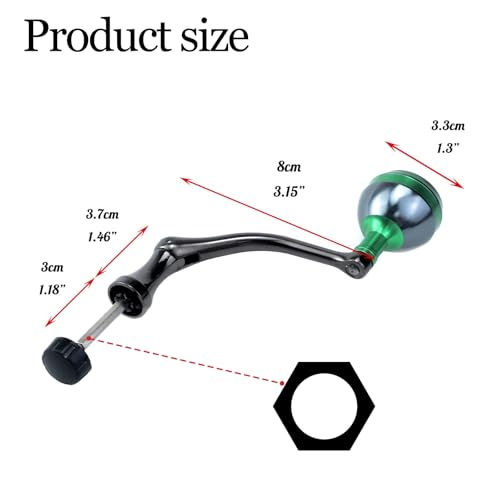 Crapyt Fishing Reel Handle Fishing Wheel Grasp Spinning Crank Handle Arm Grip Part Knob Tackle Wheel Ball Shake Rotary Knob - size: Large, style: Green