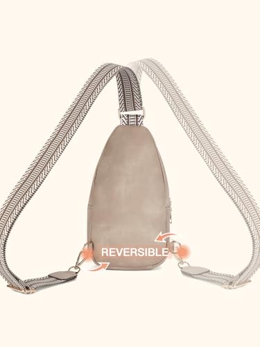 Telena Sling Bag for Women Crossbody Bags Purse for Women Vegan Leather Fanny Pack with Adjustable Strap - color: C-cloud Grey
