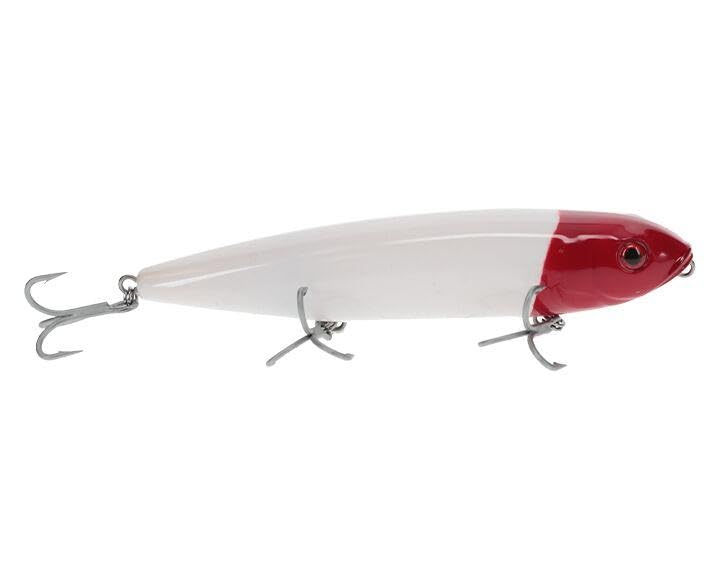 Strike King Sexy Dawg Hard Knock Saltwater Hard Bait Fishing Lure, 4.5", 5/8 oz, Steel Sound Chamber, 3D Eyes - color: Red Head