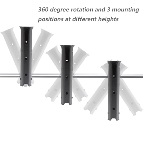 Adjustable Fishing Rod Holder, Pole inserter for Boat Yacht Kayak Fishing, Spinning Plastic, Black