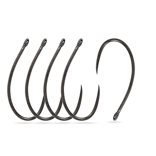 100Pcs Barbless Curved Nymph Caddis Fly Hooks, 10#16#, High Carbon Steel, Flat Point, Perfect for Bass, Trout, Salmon & More - size: 10#-100pcs