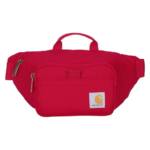 Carhartt Classic Adjustable Sling Bag, Durable, 600-Denier Water Resistant Hip Pack - color: Essential Waist Pack (Industry Red)