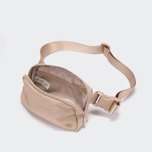 Pander Two Way Zipper Fanny Pack Nylon Everywhere Belt Bag for Women, Water Repellent Waist Packs, Crossbody Bags with Adjustable Strap (Raw Linen). - color: Raw Linen Beige