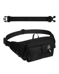 WATERFLY Fanny Pack Waist Bag: 3L Waist Pack with Anti-Theft RFID Blocking, 9 Pockets & Adjustable Belt Water Resistant Hip Pack for Women Men Travel Hiking Running - color: Black