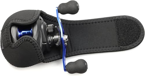 Fishing Reel Protective Cover, Black Storage Pouch for 100-150 Series Baitcasting and Spinning Reels, Reels and Accessories
