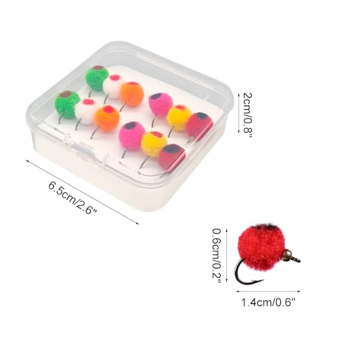 Fly Fishing Flies Kit,24 PCS Brass Beadhead Bug Egg Floating Fly Lure for Bass Trout Salmon Fishing Steelhead - color: Model B
