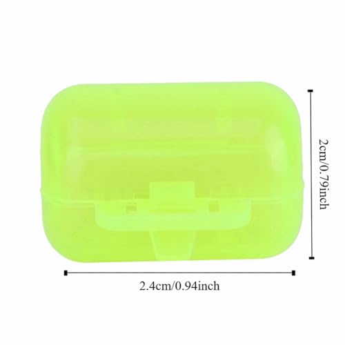 ‌50PCS Plastic Fishing Hook Box Set - Fluorescent Yellow Clamshell Squid Lure Cover Cases for Tackle Storage(S) - color: S