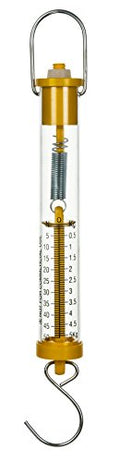 Eisco Labs Newton Force Meter Spring Scale - Max Capacity 50N, 5Kg, Dual Scale Labeled
