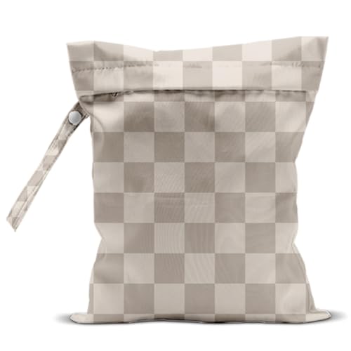 Grid Wet Dry Bags for Diaper Waterproof Swimsuit Washable Reusable Bag for Beach Diapers Dirty Yoga Gym Clothes Plant Gifts for Men Women Friend - color: Checkerboard1