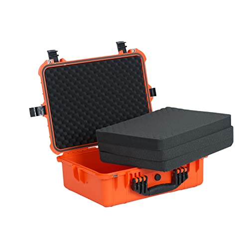 MEIJIA Portable Waterproof Protective Case,Hard Camera Case,Customized Fit Foam Inserted, Elegant Black,Fit for Camera, Equipments, Lens,Drones(Black) - color: Orange, size: 19.78"X15.77"X7.41"