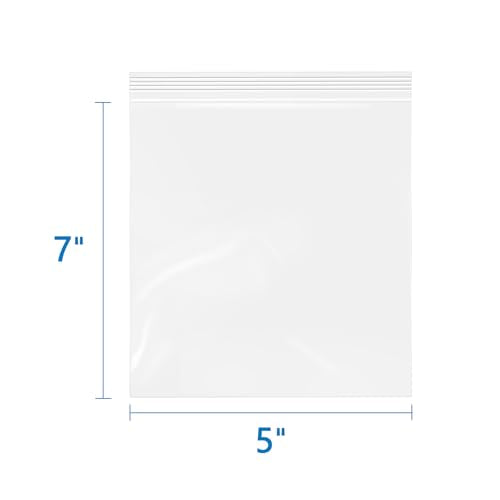 iMailer - 6 Mil Heavy Duty Zip Bags with Resealable Zip Top Lock - 5" x 7" 100 Pack - Reusable Plastic Bags for Food, Crafts, and Hardware Storage - Multipurpose and Durable - size: 5" x 7" 100 PACK