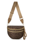Pure Colour Crossbody Bag Bum Bag for Women,Spacious Purse Fanny Packs Belt Bag,Oversized Bum Bag (Brown Coffee Leopard Print Bum Bag) - color: Brown Coffee Leopard Print Bum Bag