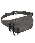 WATERFLY Fanny Pack Waist Packs: Large Crossbody Fanny Packs for Women Men with 5 Zipper Pockets Adjustable Strap Waist Bags Hip Pack for Traveling Cycling Running Hiking-Gray - color: Gray