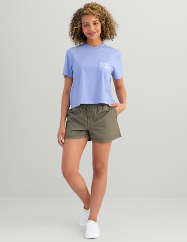 HUK Womens Short Sleeve Performance Tee, Fishing T-Shirt for Women - color: Caught Up - Lightning Sky, size: Small