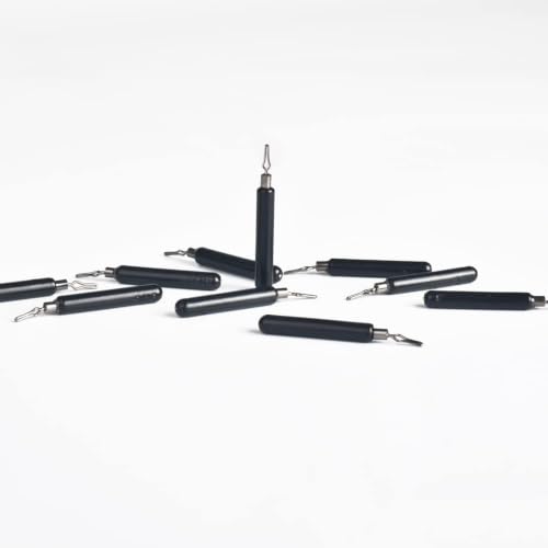 10 Pack Tungsten Skinny Drop Shot Weights, Pencil Sinkers with Quick-Change Line Clip for Drop Shot Rig & Finesse Bass Fishing - color: Matte Black, size: 1/4oz - 5 Pack