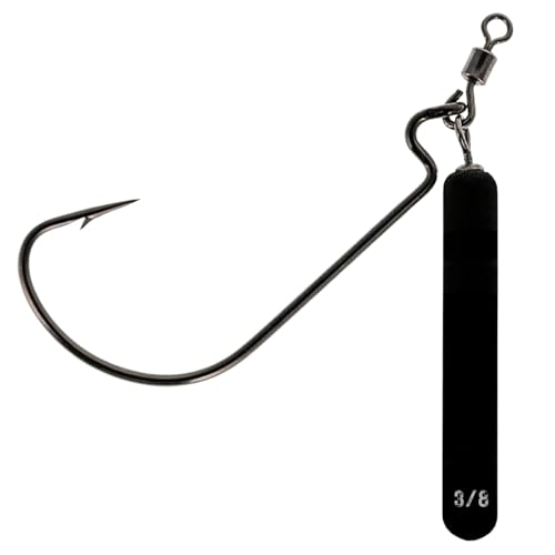 Reaction Tackle Tungsten Jika Rig for Bass Fishing - 97% Tungsten Fishing Jigs -(4 Pack) - size: 3/8 oz #1/0 Hook (4 Pack)