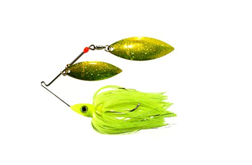 Nichols Lures Pulsator Metal Flake Double Willow Spinnerbait - color: Transparent Chartreuse, size: 1/2-Ounce