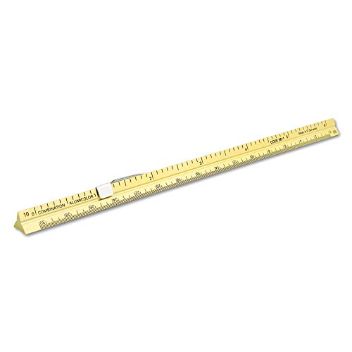 Alumicolor 3611-2 Aluminum Combination Pocket Scale With Clip, 6IN, Gold - color: Gold, size: 6 Inch, style: Combination With Clip