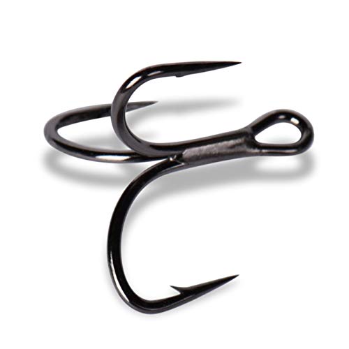 Mustad KVD Elite Triple Grip Treble 2X Short 1X Strong - color: Black Nickel, size: Size 1 (Pack of 6)