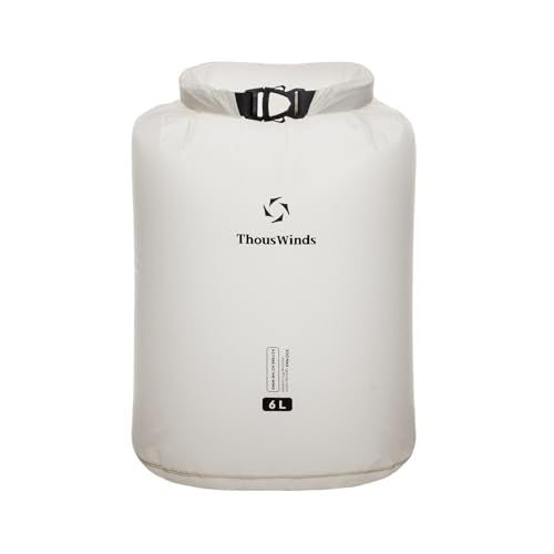 Thous Winds Dry Bag, 6L Ultralight Waterproof Dry Storage, Roll Top Lightweight Dry Sack for Kayaking, Boating, Swimming, Camping, Beach, Travel - color: COCO White, size: 6L