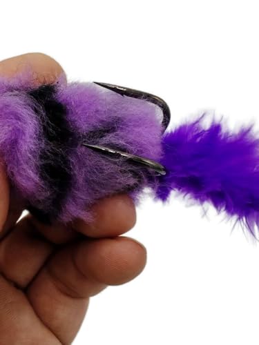 Pike Musky Walleye Fishing Lure Spinnerbait with Feathered Hooks Rooster Tail Fishing Lures Spoon Lures Baits with Tackle Box - color: Style A-Purple