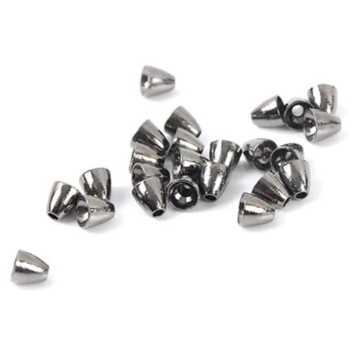 Maxcatch Tungsten Cone Head Beads for Fly Tying, 25 Pieces - color: Black Nickel, size: 6mm x 5mm