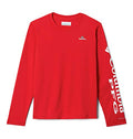 Columbia Kids CLG Terminal Tackle™ Long Sleeve Shirt (Little Kids/Big Kids) - color: Uga - Bright Red/White, size: X-Large