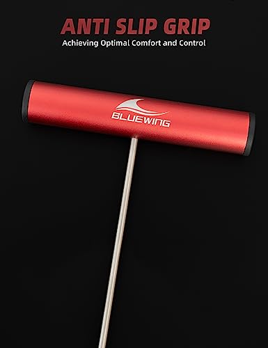 BLUEWING Fishing Hook Remover 12in/24in Stainless Steel Fish Dehooker Saltwater Push and Pull Dehooking Tool, Twist Resistance Design 1pc - color: Red, size: 24", style: Single Curve Design