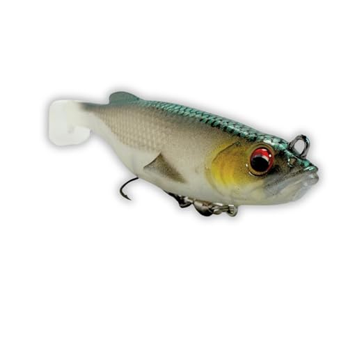 USA Bass Tackle Magnum Swimbait - Paddle Tail Swimbaits Pre Rigged Fishing Lures Premium Lure with Strong Owner Hook, Magdraft Style Bait for Giant Freshwater Predator Fish - color: Sexy Shad