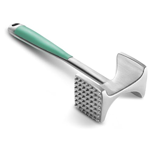 KITEXPERT Meat Tenderizer Hammer with Comfortable-Grip Handle, Dual-side Mallet for Kitchen, Heavy Duty Pounder For Tenderizing Steak, Beef and Fish, Mint Green - color: Mint Green