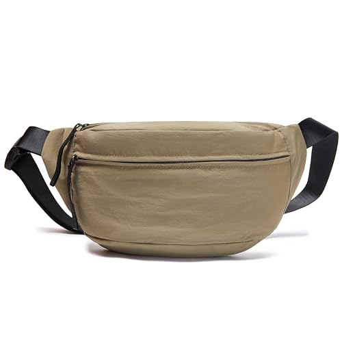 Large Capacity Nylon Women Sling Bags Girl Fanny Pack Light Weight Crossbody Bag Men Shoulder Bag Unisex Classic Waist Packs Purse Hiking Roomy Chest Bag, Easy Carry Any Phone,Wallet - color: Green