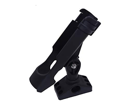 METER STAR Baitcaster/Fishing Rod Holder Spinning Rod Holder Black with 360-degree Adjustment Kayak Fishing Boat Power Lock Rod Holder and M6 304 Screws and Install Tools