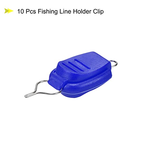 PATIKIL Fishing Line Holders, Baitcasting Reel Fishing Line Holder Clip Buckle Stopper Line Keeper Accessories - color: Blue