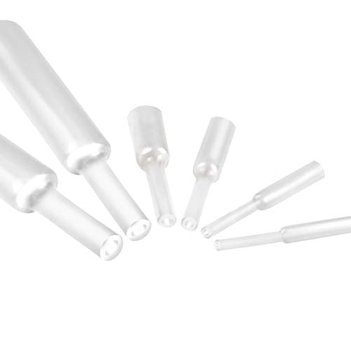 XHF UL Listed 3/32" 3:1 55Ft Waterproof Clear Heat Shrink Tubing Marine Grade Wire Cable Adhesive Lined Tube Insulation Seal Against Moisture Corrosion and Air Leakage - color: Clear, size: (2.4mm(3/32"))-55ft