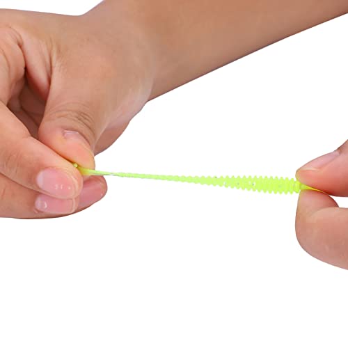 Akozon 50PCS Soft Plastic 5cm Fishing Lures, Ttail Grub Worm Bait, Fish Tackle Accessory in Vibrant Orange Color, Ideal for Fishing Enthusiasts - Pack of 50 - color: Fluorescent Green