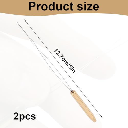Fly Tying Bobbin, Stainless Steel Bobbin Threader with Ergonomic Handle, Durable Fly Tying Tools for Fly Fishing, DIY Flies, Worm Threader Fishing Tool 2PCS