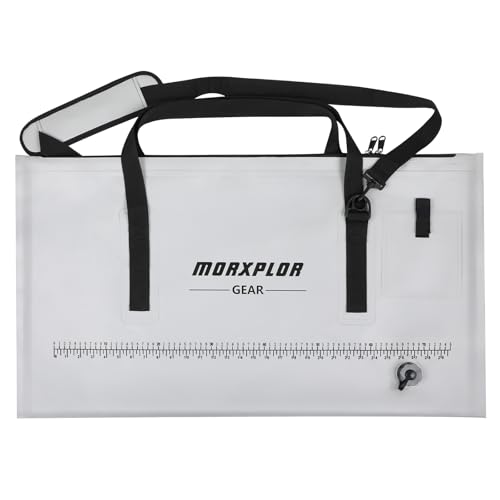 MORXPLOR Fish Bag Heavy Duty Tournament Fishing Weigh in Bag 26x23 19x34 inches - color: 34inch Light Grey With Mesh Bag
