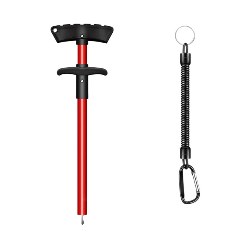 Fish Hook Remover Tool, Fishing Pliers Aluminum Hook Remover Tool Fishing Dehooker Freshwater Saltwater 10 inches with Lanyard - color: Red
