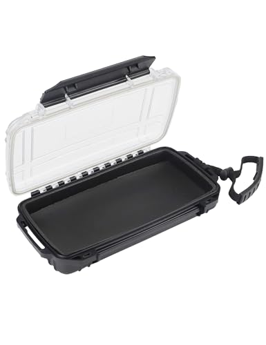 Hlotmeky Waterproof Dry Box for Kayaking, Boat, Phone - Small Container, Watertight Storage Case for Diving (Black) - color: Black