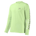 BASSDASH Fishing T Shirts for Men UV Sun Protection UPF 50+ Long Sleeve Tee T-Shirt - color: Apple Green/Dark Grey Logo, size: Medium