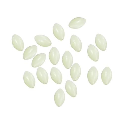 PATIKIL Glow Fishing Beads Plastic Oval Rubber Luminous Fishing Bait Eggs Rig Bead Tackle Lures Accessories with Box - color: White, size: 10x7mm