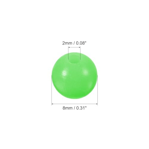 PATIKIL Glow Fishing Beads Plastic Round Rubber Luminous Fishing Bait Eggs Rig Bead Tackle Lures Accessories with Box - color: Green, size: 8mm