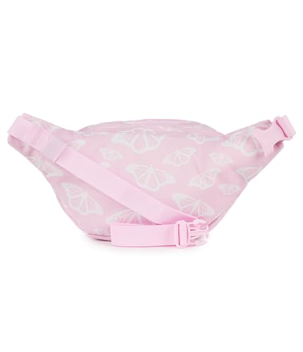 JanSport Fifth Avenue Fanny Pack Crossbody Bags for Women, Men - Stylish, Durable Waist Bag with Adjustable Belt, Main Zippered Pocket, Quick Stash Pocket - Travel Essentials - Black - color: Flutter By Pink Ice