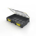 BUZBE Colony 15 Modular Tackle Box, Customizable Waterproof Plastic Organizer, Fishing Tackle Storage, Small Parts Box, Grey and Yellow - style: Colony 15- Box Only