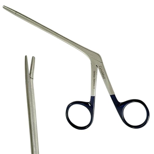 New German Hartman Alligator Micro Forceps 3.5 Inches Serrated Blue Rings Ent Instruments Cynamed